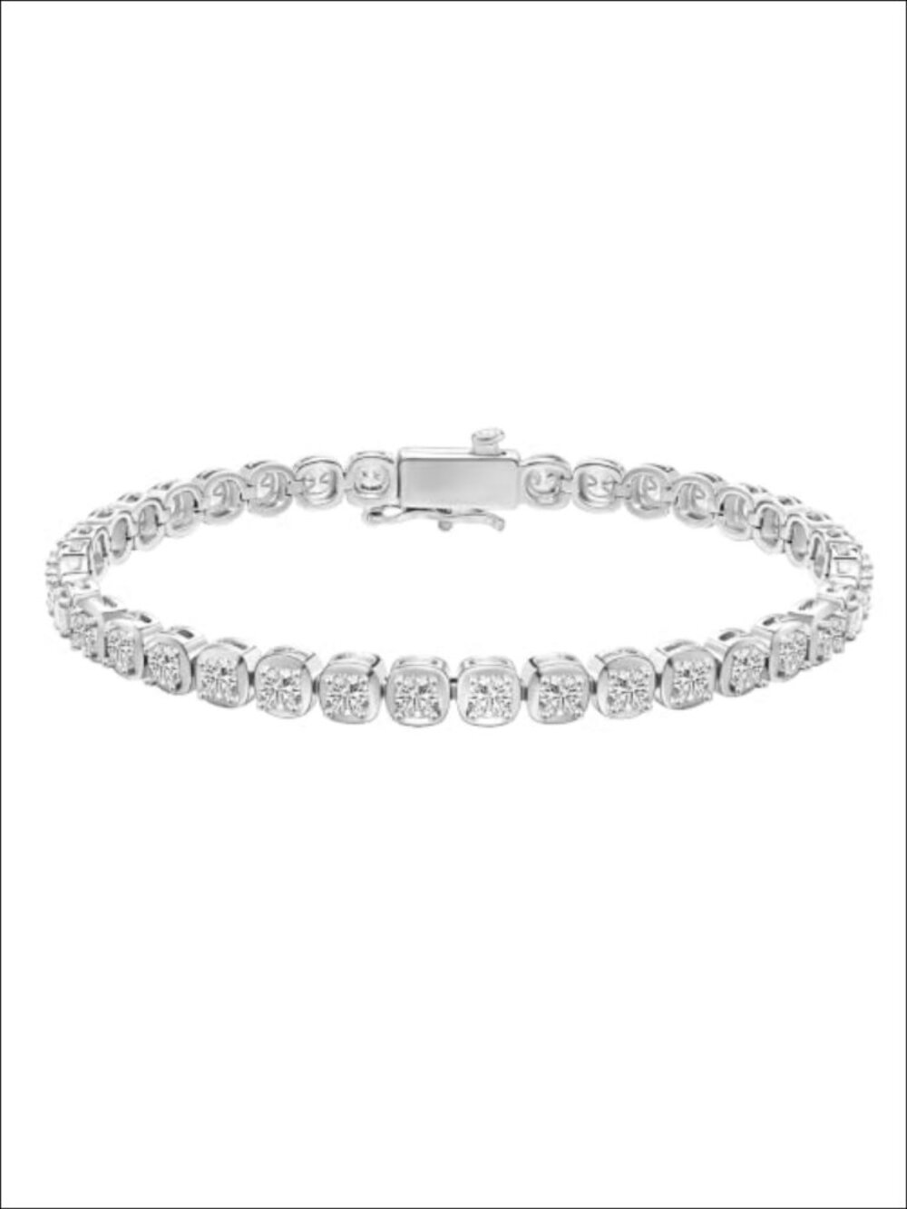 Moissanite Tennis Bracelet 18K White Gold Plated 3.5 CTW Stackable Gift